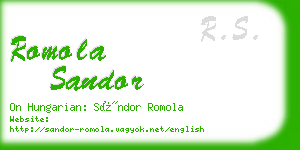 romola sandor business card
